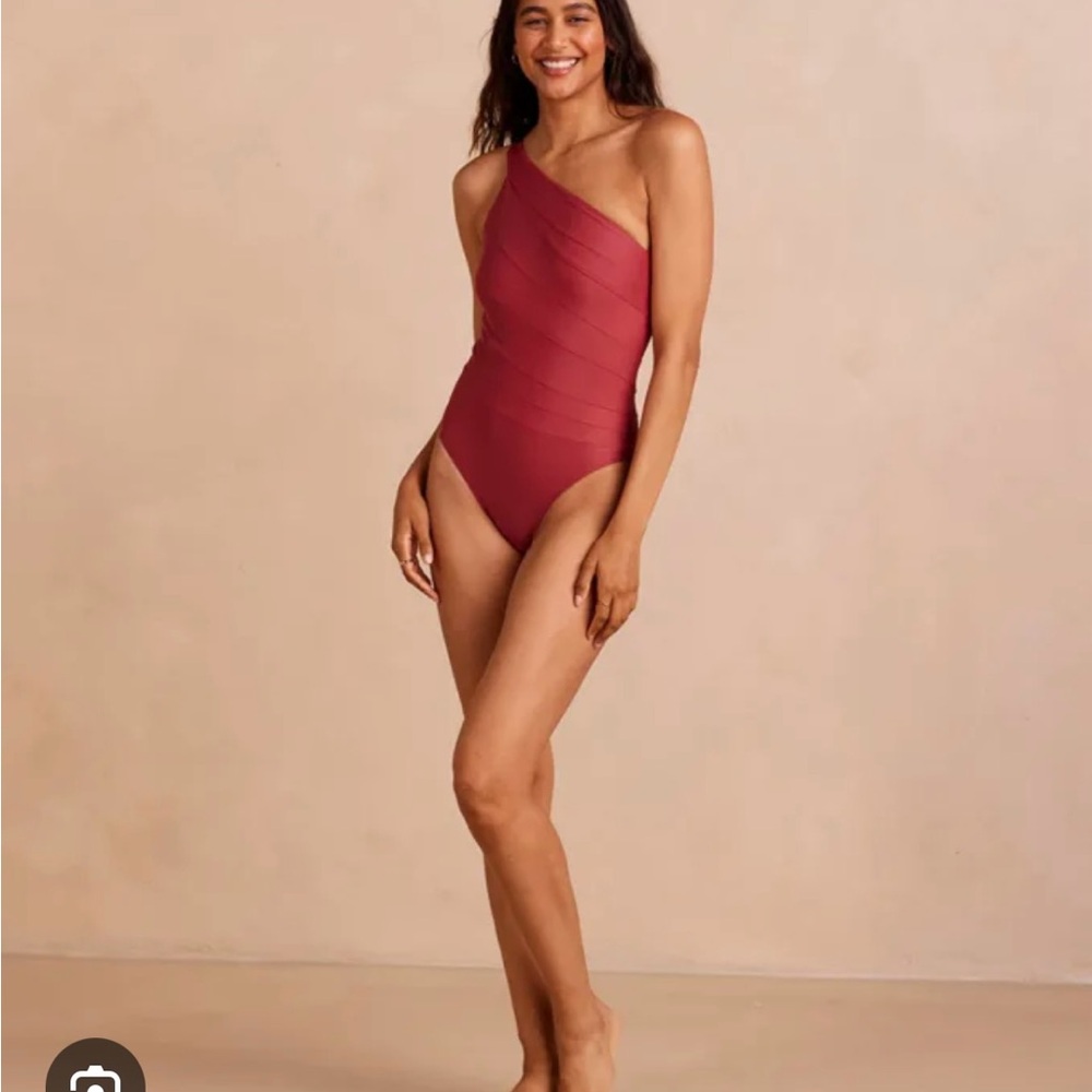 Summersalt One-Shoulder Swimsuit in Deep Red